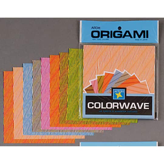Aitoh Wave 6&#x27;&#x27; Origami Paper, 40 Sheets